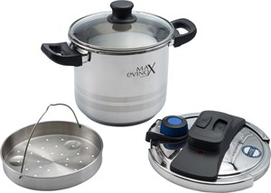 סיר לחץ דולפינה עם מכסה זכוכית נלווה ורשת אידוי