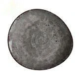 צלחת משולשת מלמין 21.5 ס"מ אפור עם נקודות