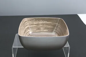 קערה מלמין 1/6 17.6X16.2 ס"מ גובה 7.5 ס"מ ספירל צהוב דגם מעיין