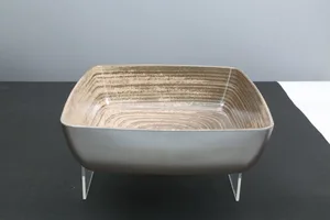 קערה מלמין 1/2 32.5X26.5 ס"מ גובה 7.5 ס"מ דגם ספירל צהוב דגם מעיין