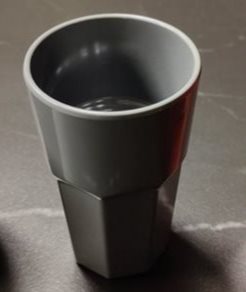 כוס מלמין אפור תכולה של 300 מ"ל קוטר 7.5 , גובה 12