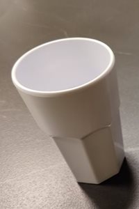 כוס מלמין לבן תכולה של 300 מ"ל קוטר 7.5, גובה 12